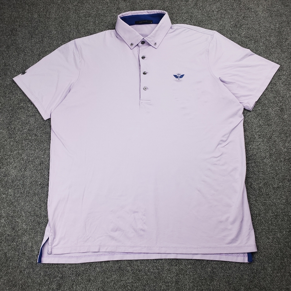 Greyson Golf Polo Shirt Mens Large Performance Spandex Stretch Lilac Purple